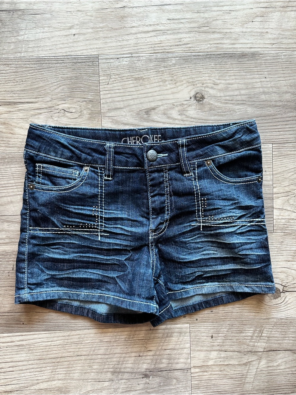 Cherokee Dark Blue Denim Cutoff Shorts